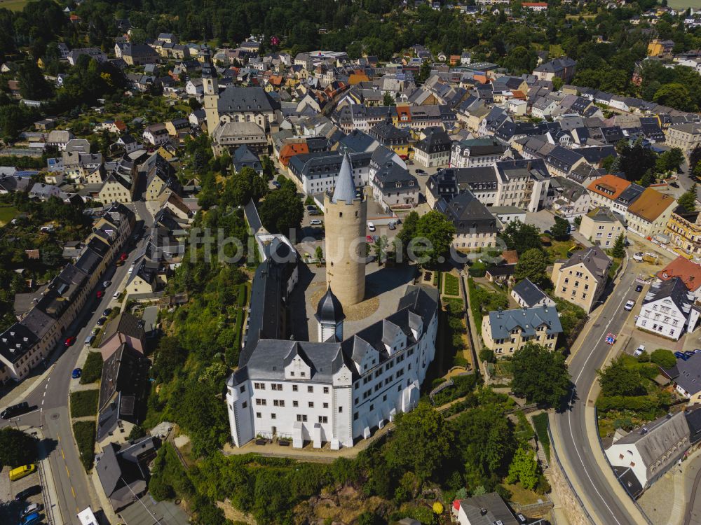 Luftbild Zschopau - Burganlage des Schloss Wildeck in Zschopau im Bundesland Sachsen, Deutschland