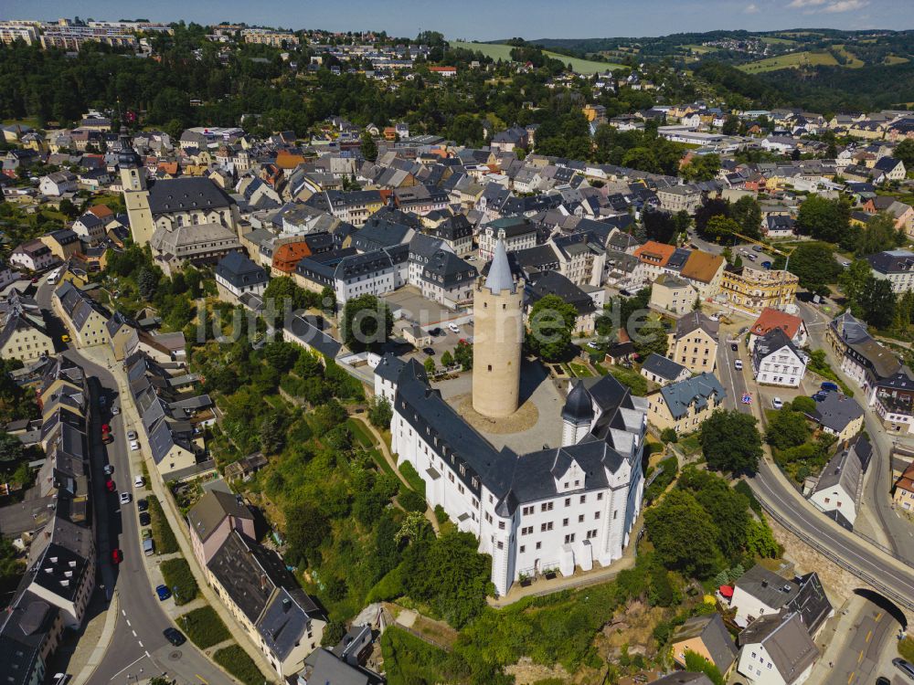 Luftaufnahme Zschopau - Burganlage des Schloss Wildeck in Zschopau im Bundesland Sachsen, Deutschland