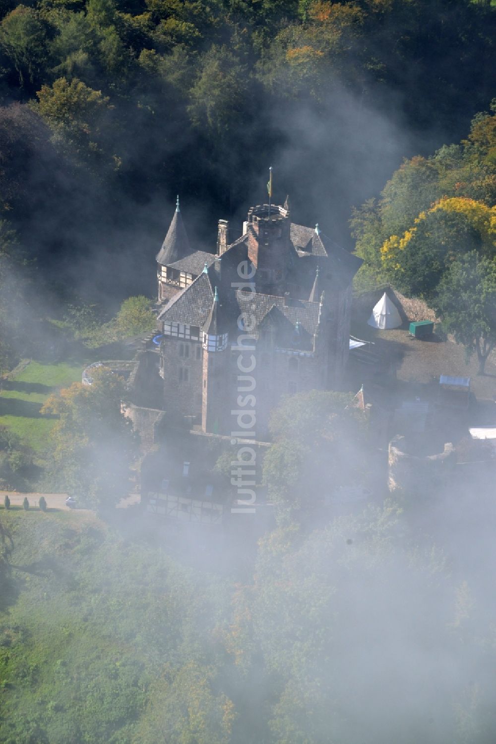 Luftbild Witzenhausen - Burganlage des Schloss in Witzenhausen im Bundesland Hessen