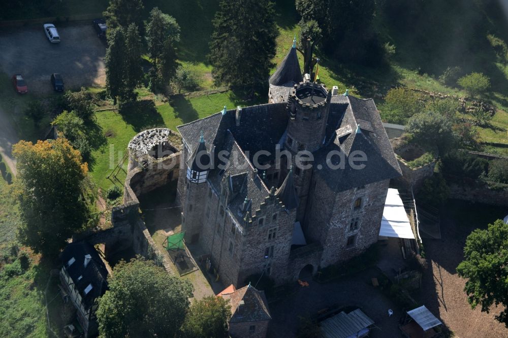 Luftaufnahme Witzenhausen - Burganlage des Schloss in Witzenhausen im Bundesland Hessen