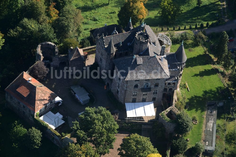 Luftbild Witzenhausen - Burganlage des Schloss in Witzenhausen im Bundesland Hessen