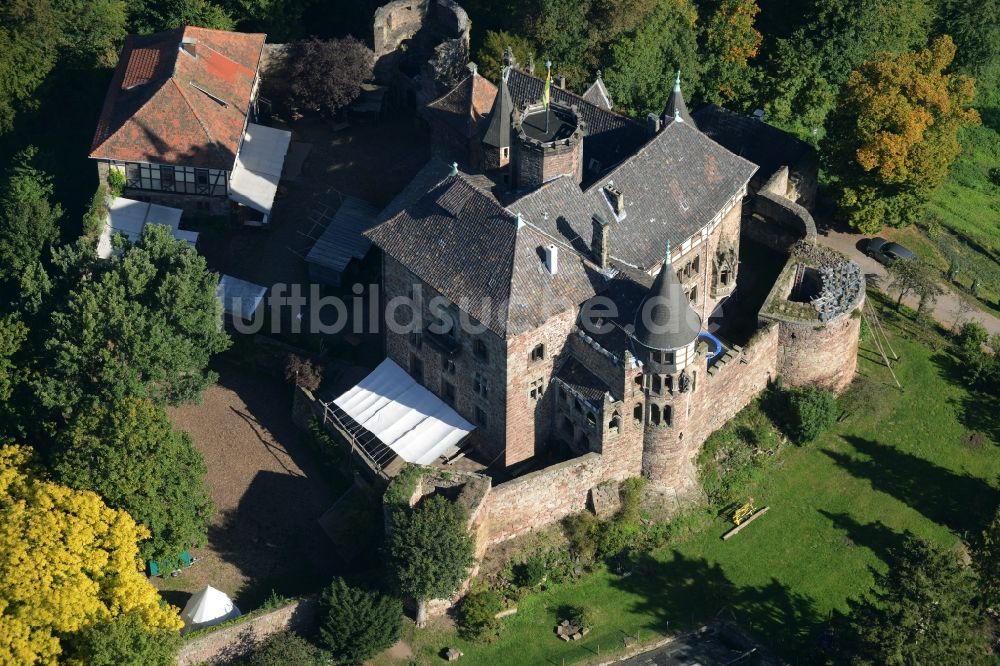 Luftaufnahme Witzenhausen - Burganlage des Schloss in Witzenhausen im Bundesland Hessen