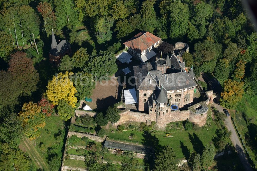 Witzenhausen aus der Vogelperspektive: Burganlage des Schloss in Witzenhausen im Bundesland Hessen