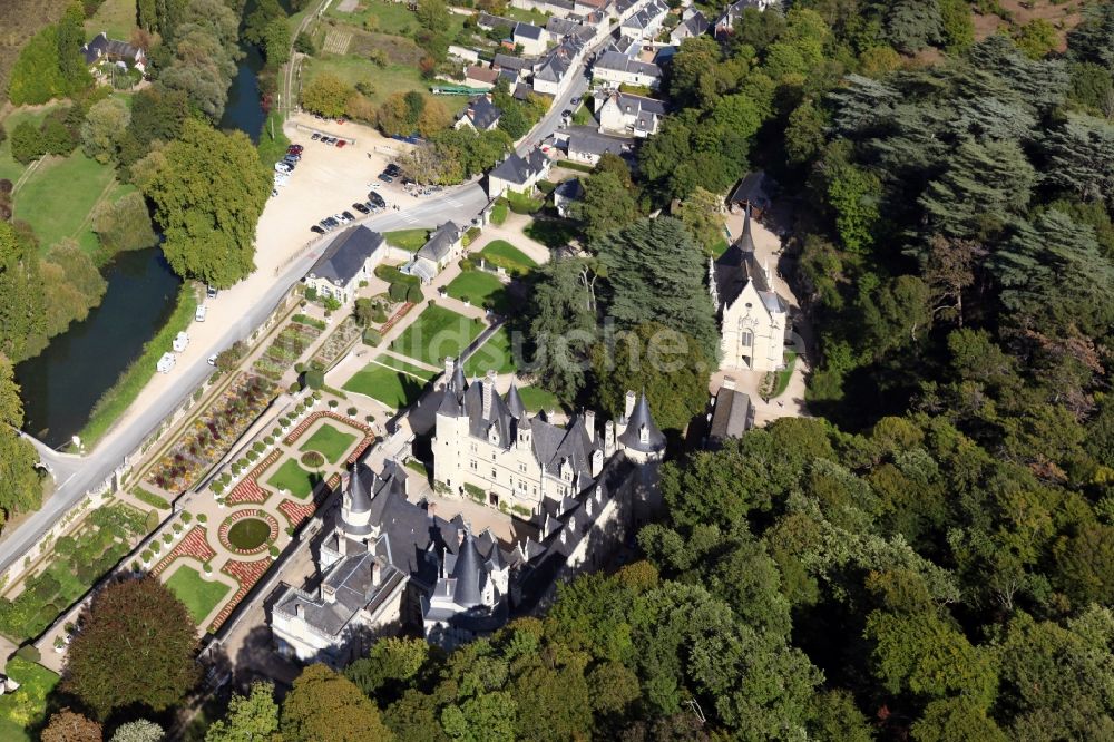 Luftbild Rigny Usse - Burganlage des Schlosses Chateau d' Usse in Rigny Usse in Centre-Val de Loire, Frankreich