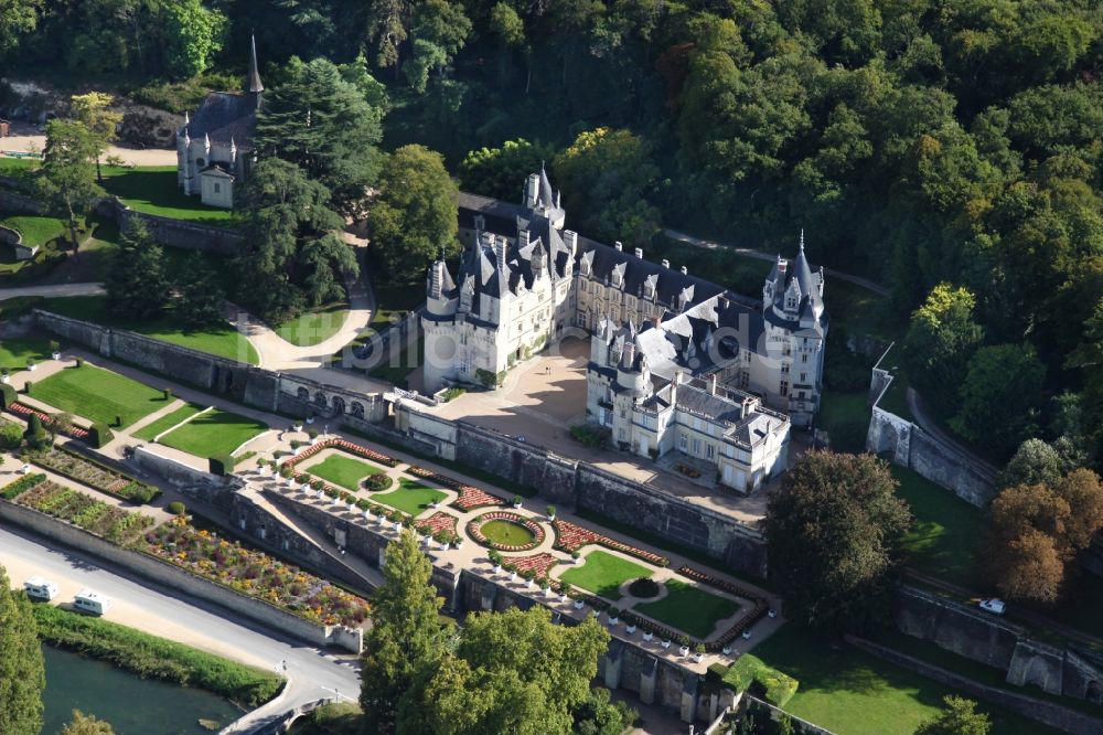 Luftbild Rigny Usse - Burganlage des Schlosses Chateau d' Usse in Rigny Usse in Centre-Val de Loire, Frankreich