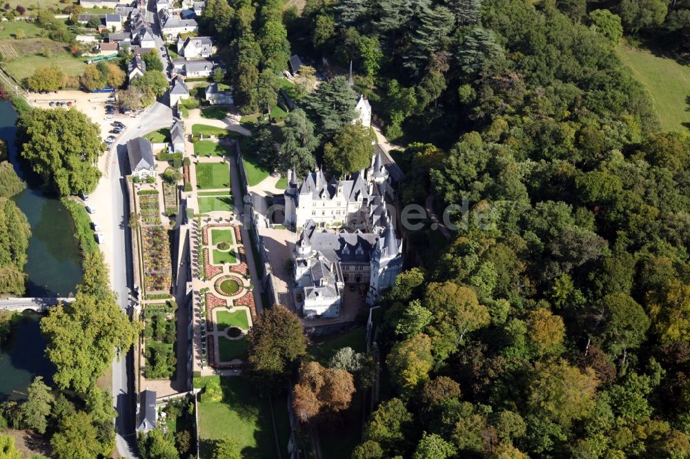 Luftbild Rigny Usse - Burganlage des Schlosses Chateau d' Usse in Rigny Usse in Centre-Val de Loire, Frankreich