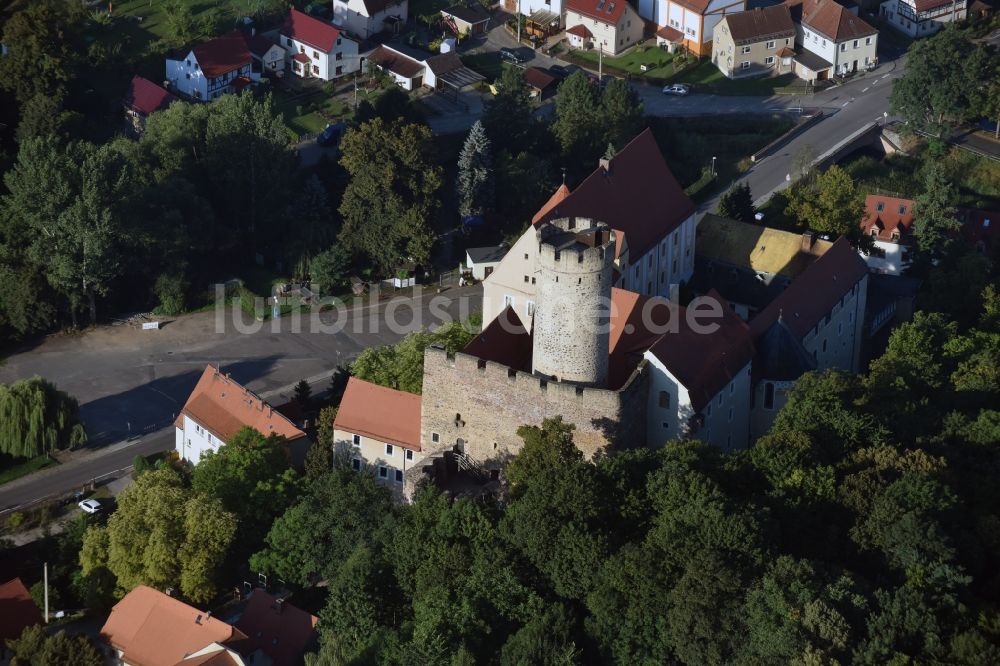 Luftaufnahme Kohren-Sahlis - Burganlage der Veste Burg Gnandstein in Kohren-Sahlis im Bundesland Sachsen