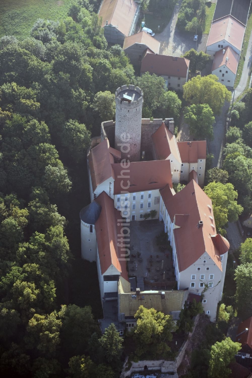 Luftbild Kohren-Sahlis - Burganlage der Veste Burg Gnandstein in Kohren-Sahlis im Bundesland Sachsen