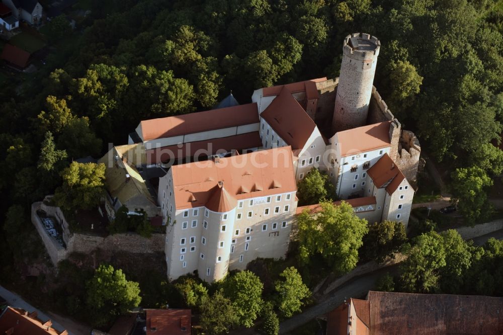 Kohren-Sahlis von oben - Burganlage der Veste Burg Gnandstein in Kohren-Sahlis im Bundesland Sachsen