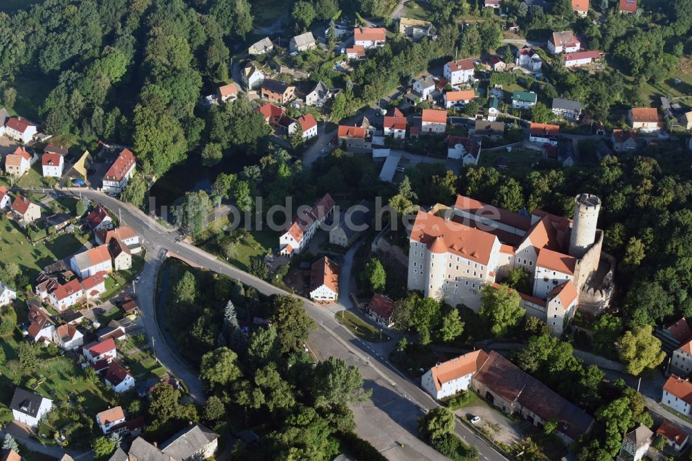 Luftaufnahme Kohren-Sahlis - Burganlage der Veste Burg Gnandstein in Kohren-Sahlis im Bundesland Sachsen