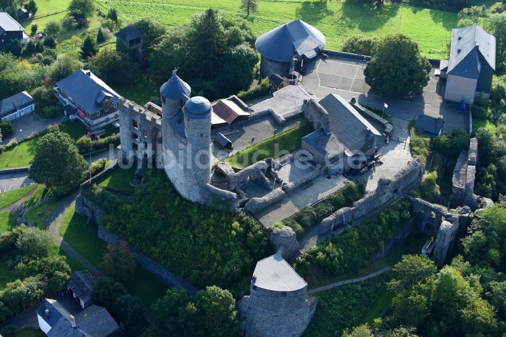 Luftaufnahme Greifenstein - Burganlage der Veste Burg Greifenstein in Greifenstein im Bundesland Hessen, Deutschland