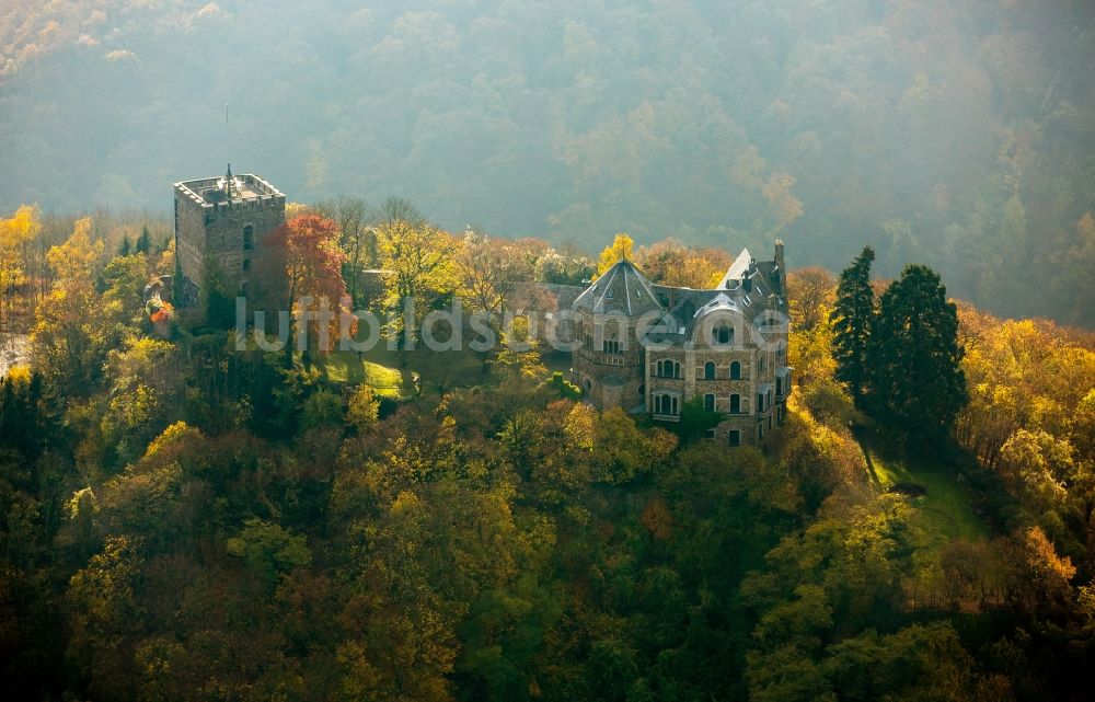 Luftbild Bad Breisig - Burganlage der Veste Burg Rheineck in Bad Breisig im Bundesland Rheinland-Pfalz