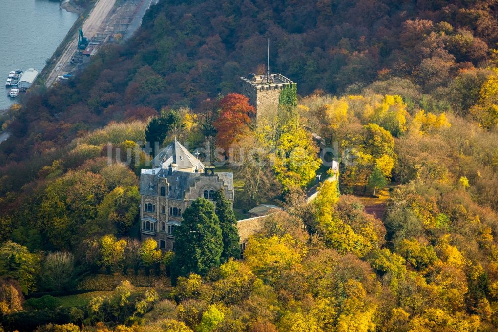 Bad Breisig aus der Vogelperspektive: Burganlage der Veste Burg Rheineck in Bad Breisig im Bundesland Rheinland-Pfalz