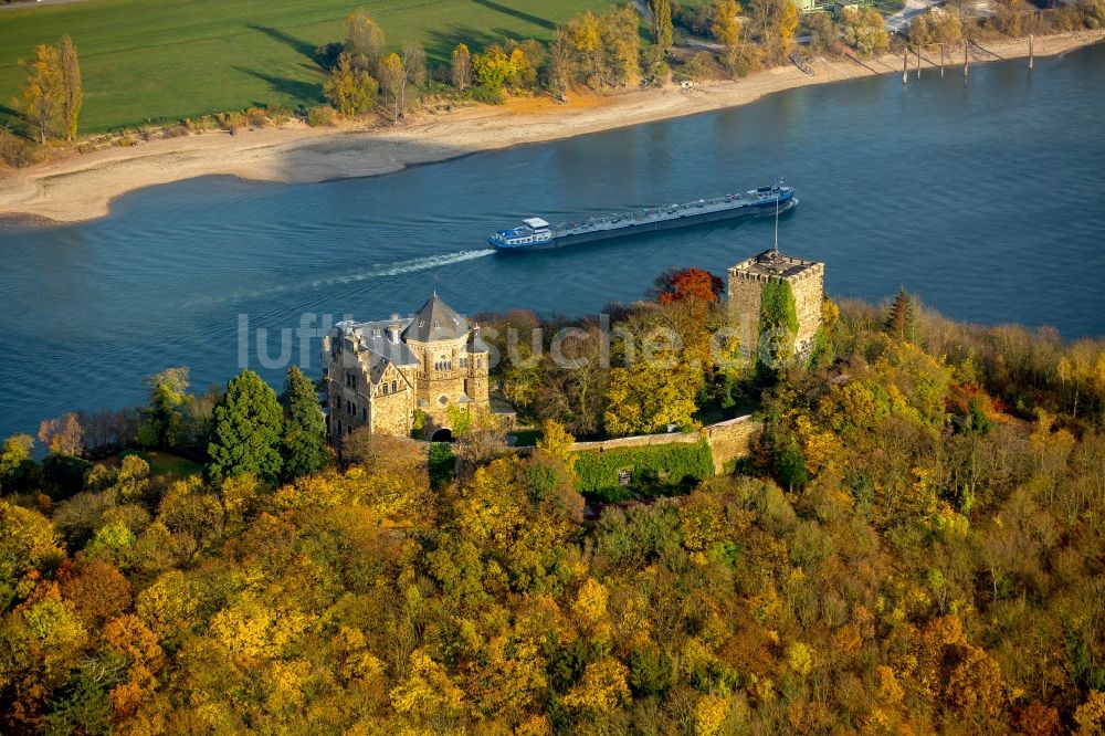 Luftaufnahme Bad Breisig - Burganlage der Veste Burg Rheineck in Bad Breisig im Bundesland Rheinland-Pfalz