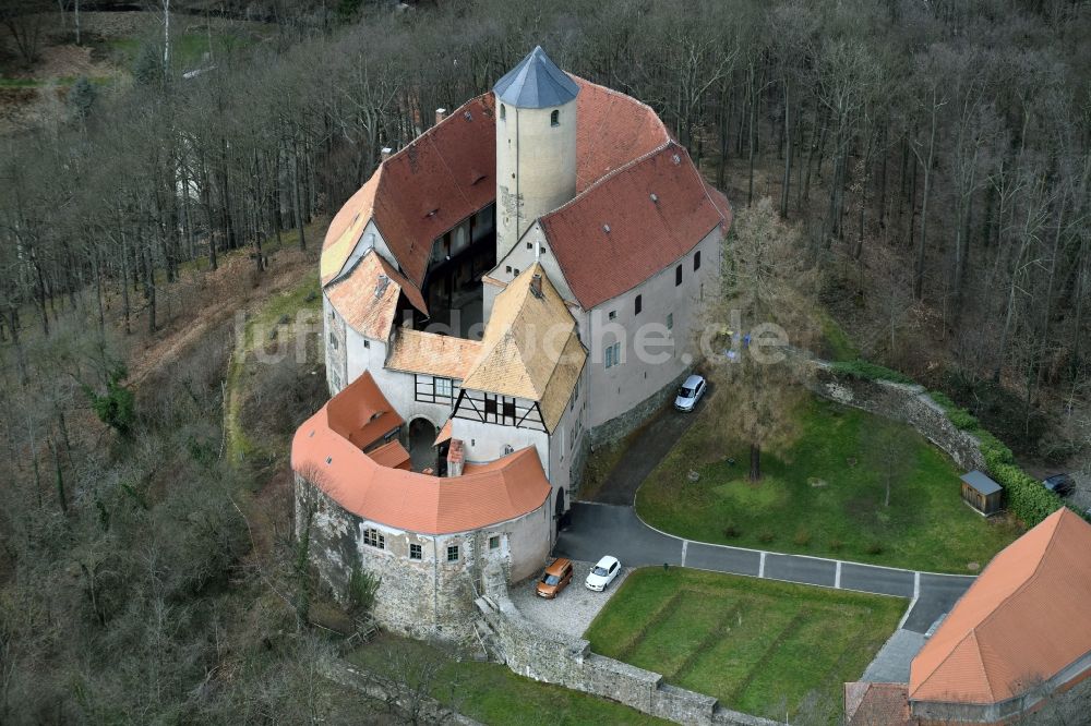 Luftbild Schönfels - Burganlage der Veste Burg Schönfels an der Burgstraße in Schönfels im Bundesland Sachsen