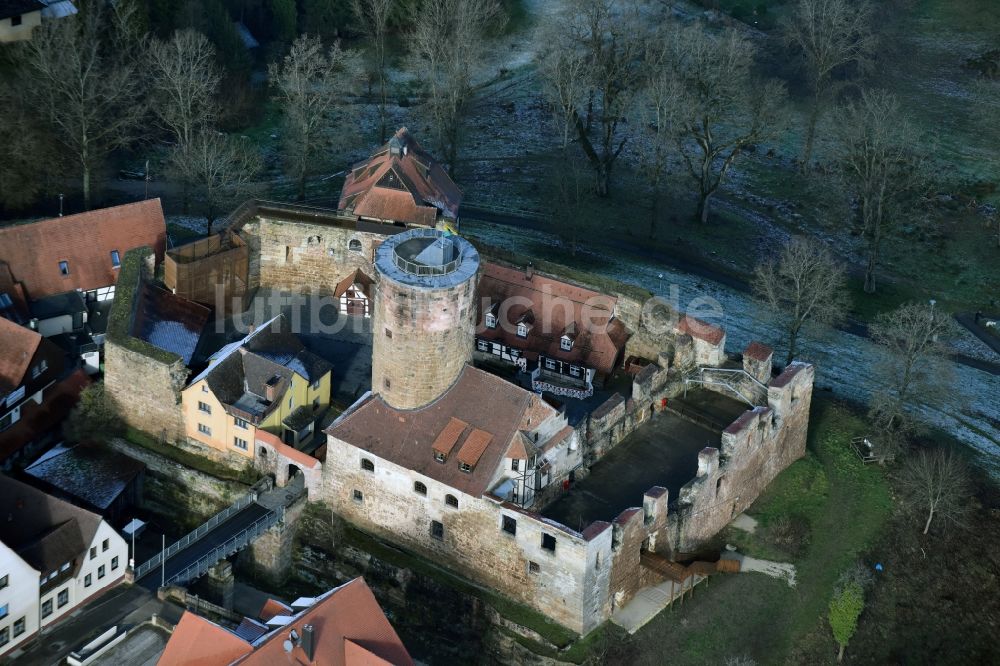 Luftaufnahme Burgthann - Burganlage der Veste am Burgbergweg in Burgthann im Bundesland Bayern