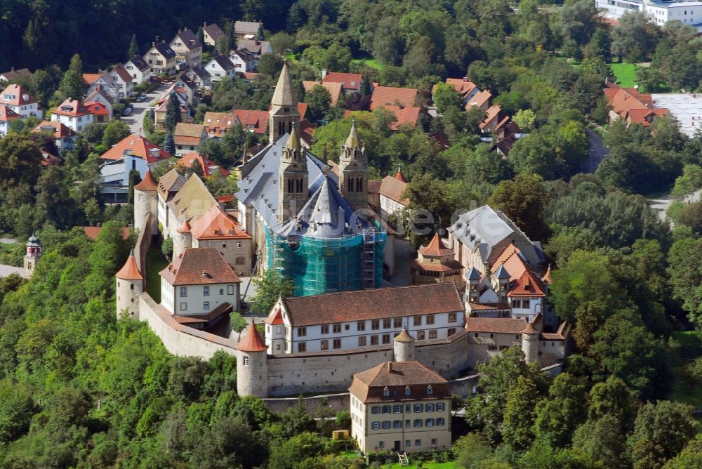 Luftbild Schwäbisch Hall - Burganlage der Veste Comburg im Ortsteil Steinbach in Schwäbisch Hall im Bundesland Baden-Württemberg, Deutschland