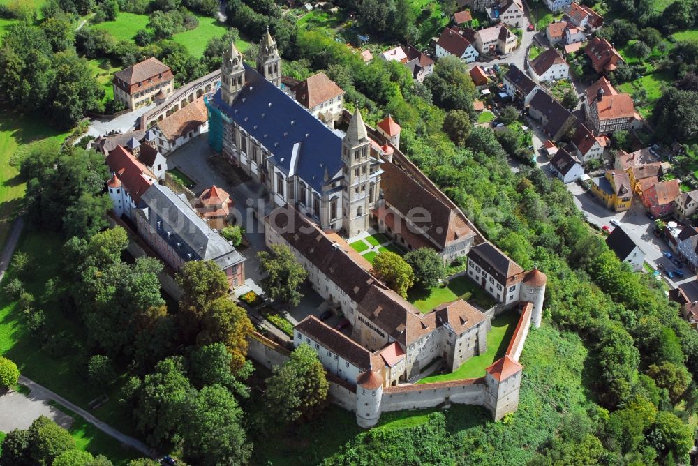 Luftaufnahme Schwäbisch Hall - Burganlage der Veste Comburg im Ortsteil Steinbach in Schwäbisch Hall im Bundesland Baden-Württemberg, Deutschland