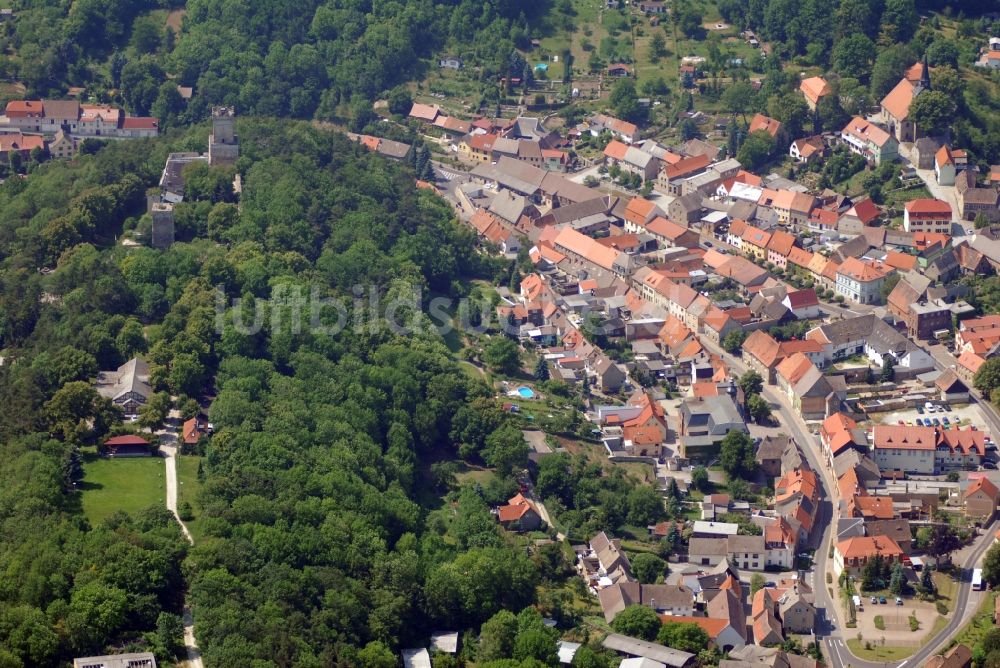 Eckartsberga aus der Vogelperspektive: Burganlage der Veste Eckartsburg am Burgweg in Eckartsberga im Bundesland Sachsen-Anhalt