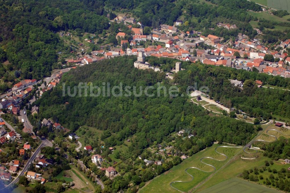 Luftbild Eckartsberga - Burganlage der Veste Eckartsburg am Burgweg in Eckartsberga im Bundesland Sachsen-Anhalt