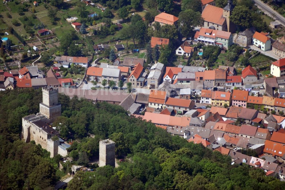 Luftaufnahme Eckartsberga - Burganlage der Veste Eckartsburg am Burgweg in Eckartsberga im Bundesland Sachsen-Anhalt