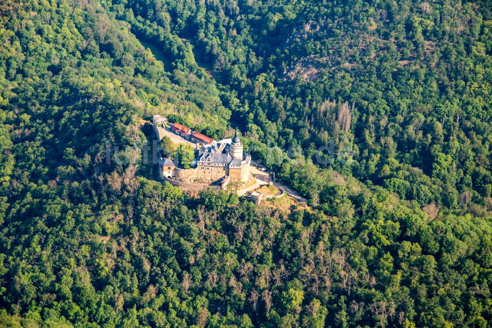 Luftbild Falkenstein/Harz - Burganlage der Veste in Falkenstein/Harz im Bundesland Sachsen-Anhalt, Deutschland