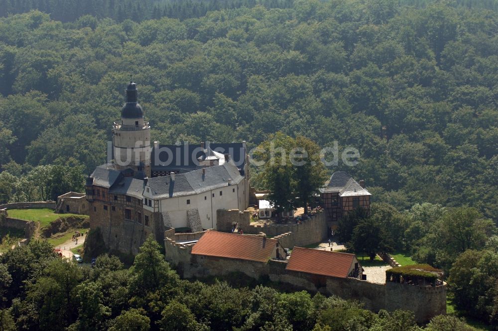 Falkenstein/Harz aus der Vogelperspektive: Burganlage der Veste in Falkenstein/Harz im Bundesland Sachsen-Anhalt, Deutschland