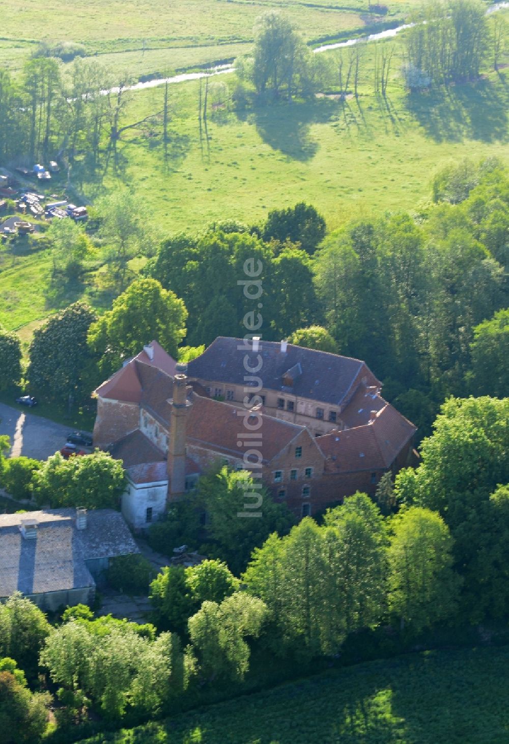 Luftaufnahme Goldbeck, Wittstock/Dosse - Burganlage der Veste in Goldbeck, Wittstock/Dosse im Bundesland Brandenburg