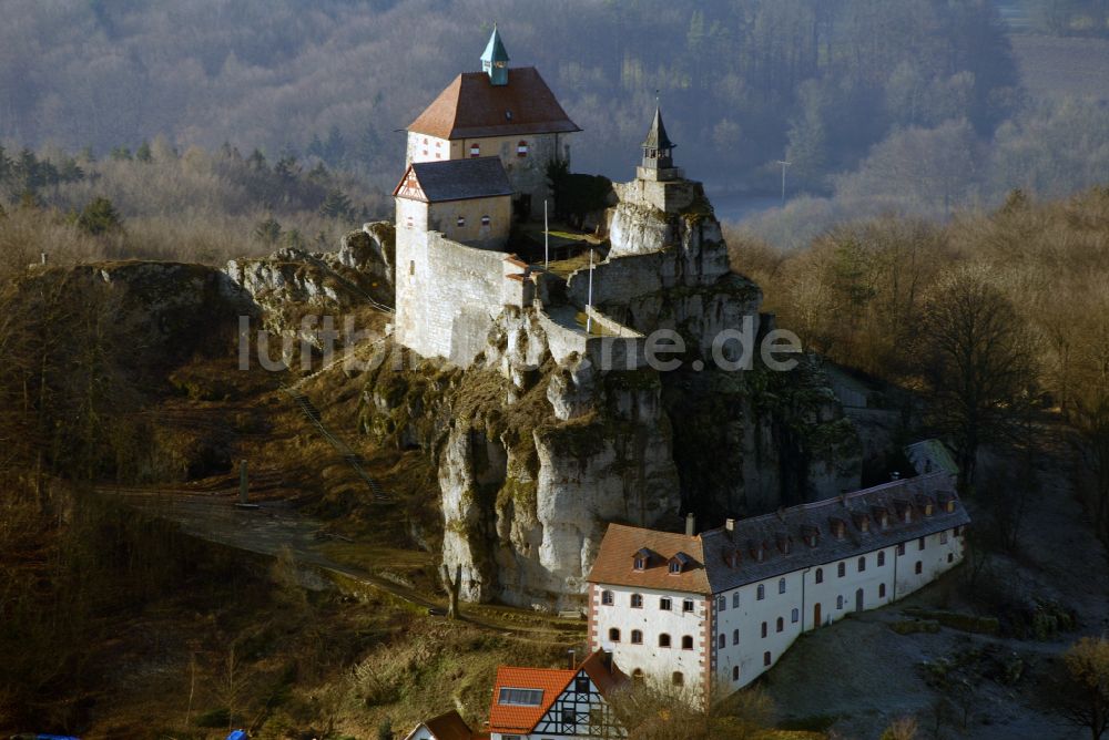 Kirchensittenbach aus der Vogelperspektive: Burganlage der Veste Hohenstein in Kirchensittenbach im Bundesland Bayern, Deutschland