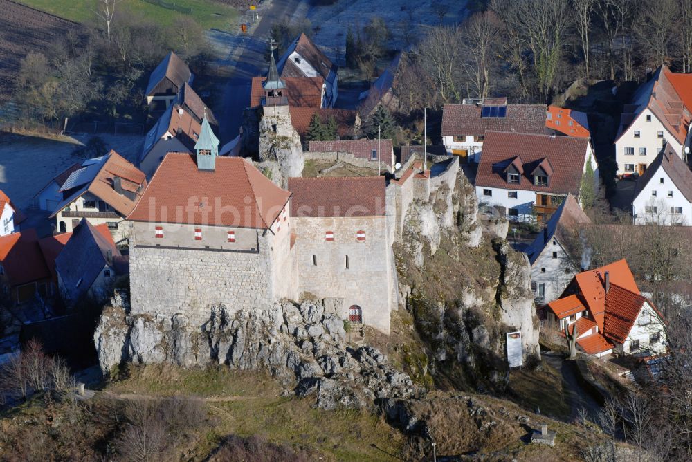 Kirchensittenbach aus der Vogelperspektive: Burganlage der Veste Hohenstein in Kirchensittenbach im Bundesland Bayern, Deutschland