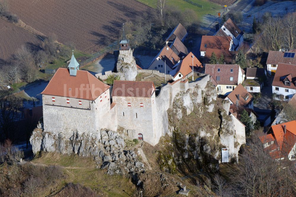 Luftbild Kirchensittenbach - Burganlage der Veste Hohenstein in Kirchensittenbach im Bundesland Bayern, Deutschland