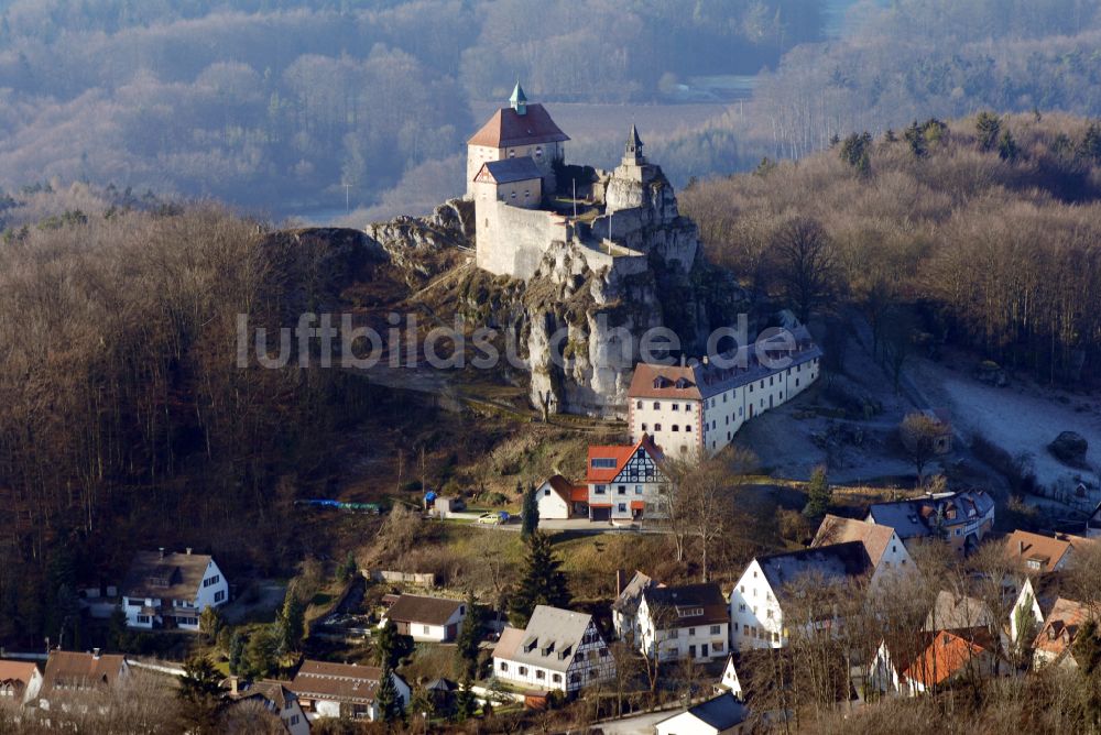 Kirchensittenbach aus der Vogelperspektive: Burganlage der Veste Hohenstein in Kirchensittenbach im Bundesland Bayern, Deutschland