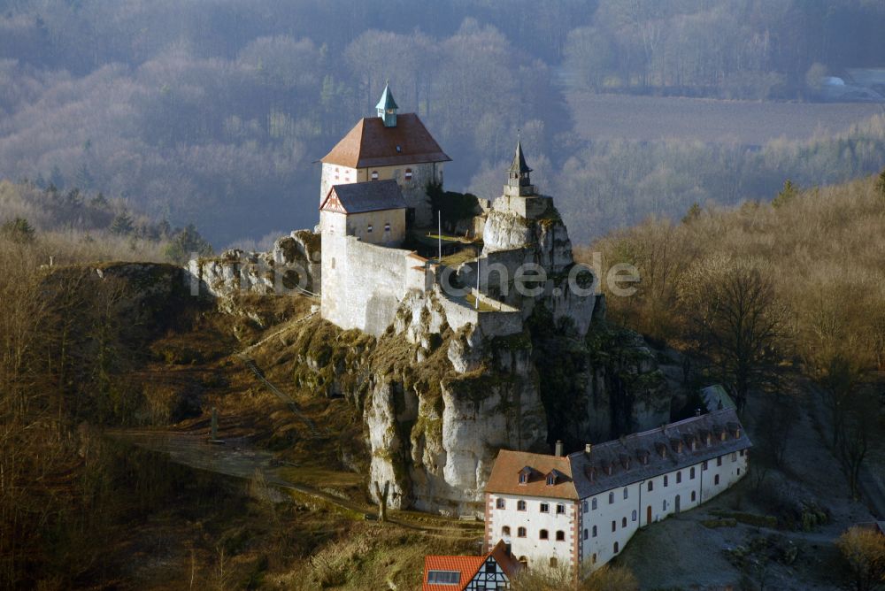 Luftbild Kirchensittenbach - Burganlage der Veste Hohenstein in Kirchensittenbach im Bundesland Bayern, Deutschland