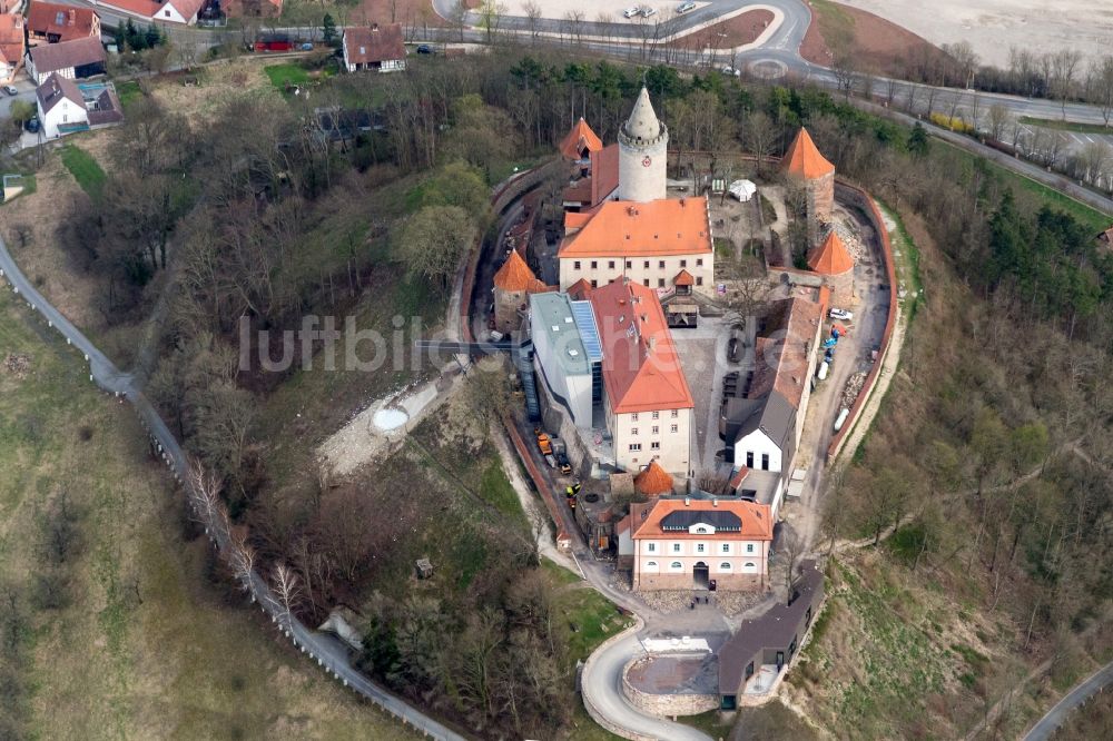 Luftaufnahme Seitenroda - Burganlage der Veste Leuchtenburg in Seitenroda im Bundesland Thüringen