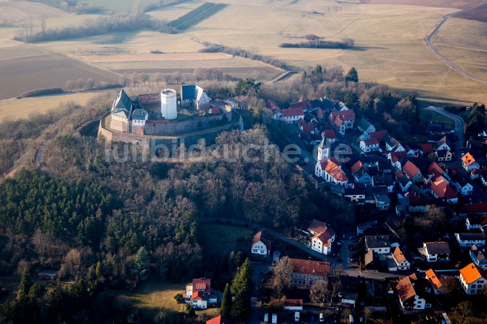 Luftbild Otzberg - Burganlage der Veste Museum am Burgweg im Ortsteil Hering in Otzberg im Bundesland Hessen, Deutschland