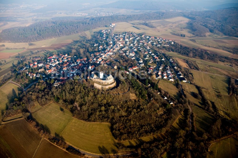 Luftaufnahme Otzberg - Burganlage der Veste Museum am Burgweg im Ortsteil Hering in Otzberg im Bundesland Hessen, Deutschland