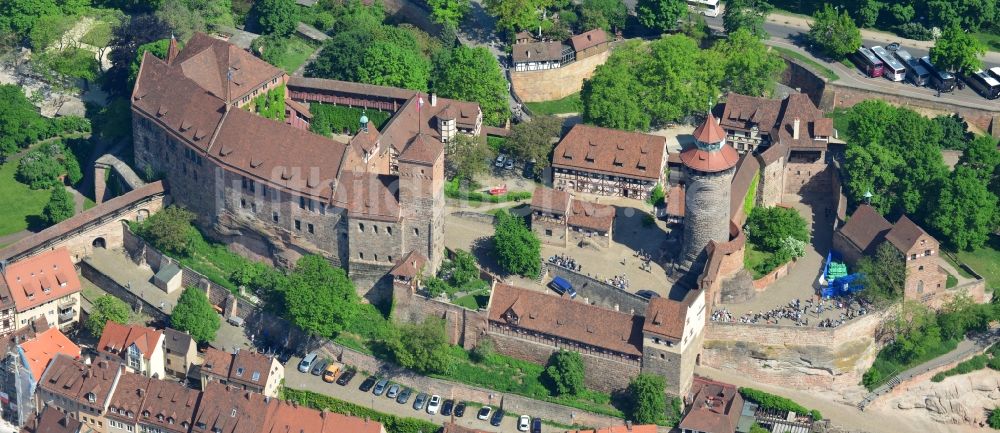 Luftbild Nürnberg - Burganlage der Veste Nürnberger Burg in der Altstadt von Nürnberg im Bundesland Bayern