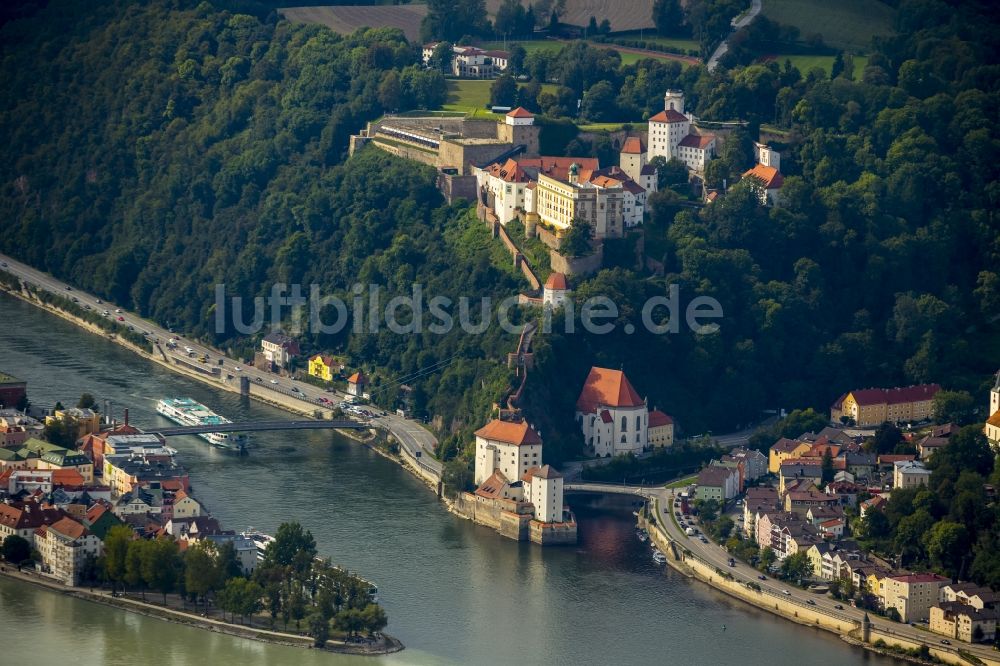 Luftbild Passau - Burganlage der Veste Oberhaus in Passau im Bundesland Bayern