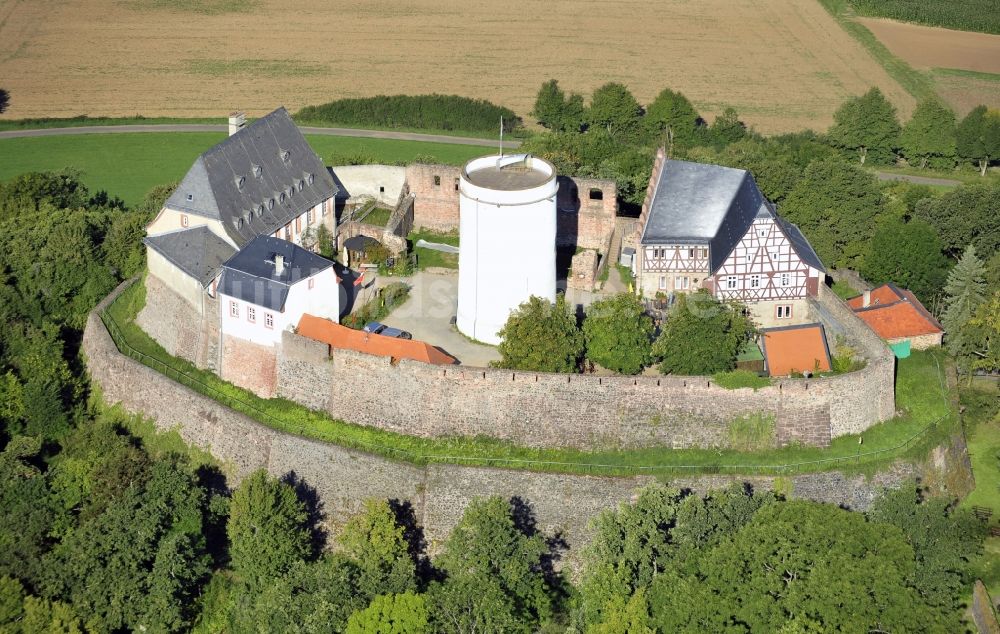 Otzberg von oben - Burganlage der Veste im Ortsteil Hering in Otzberg im Bundesland Hessen, Deutschland