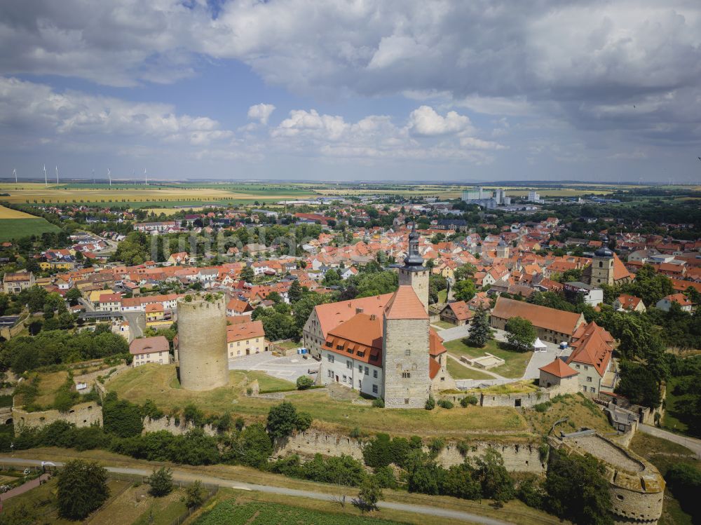 Luftaufnahme Querfurt - Burganlage der Veste Querfurt Straße Strasse der Romanik in Querfurt im Bundesland Sachsen-Anhalt, Deutschland