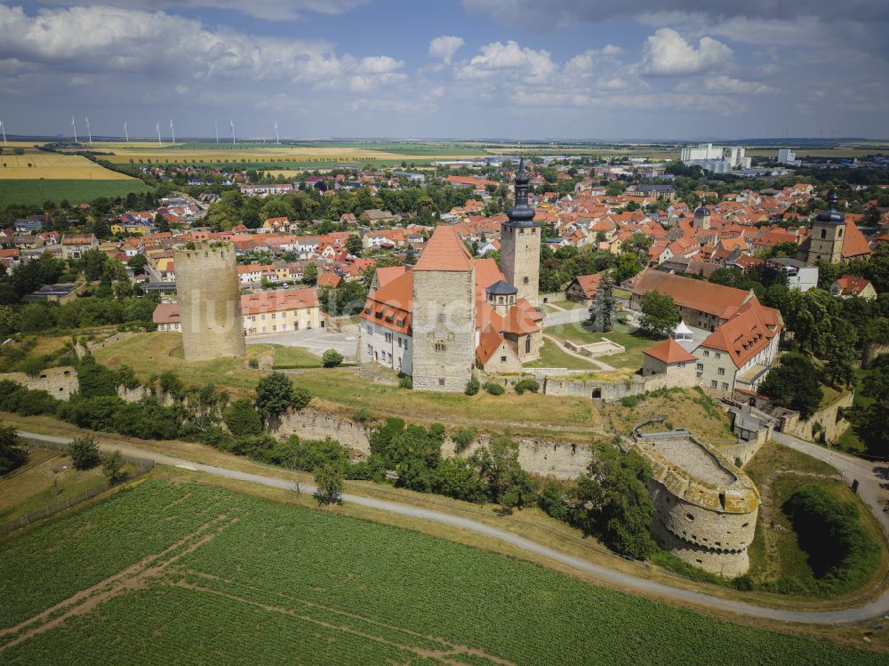 Querfurt aus der Vogelperspektive: Burganlage der Veste Querfurt Straße Strasse der Romanik in Querfurt im Bundesland Sachsen-Anhalt, Deutschland