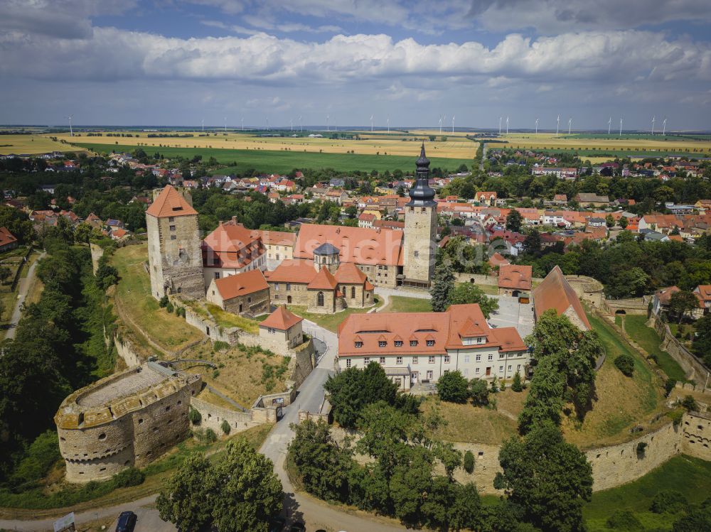 Luftaufnahme Querfurt - Burganlage der Veste Querfurt Straße Strasse der Romanik in Querfurt im Bundesland Sachsen-Anhalt, Deutschland