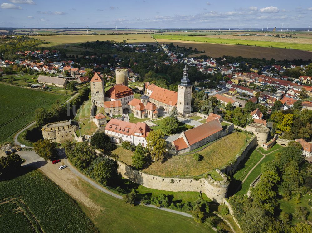 Querfurt aus der Vogelperspektive: Burganlage der Veste Querfurt Straße Strasse der Romanik in Querfurt im Bundesland Sachsen-Anhalt, Deutschland