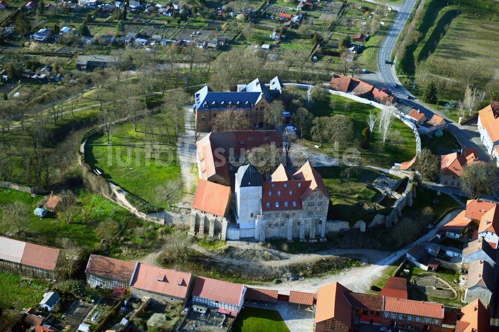 Weißensee aus der Vogelperspektive: Burganlage der Veste Runneburg in Weißensee im Bundesland Thüringen, Deutschland