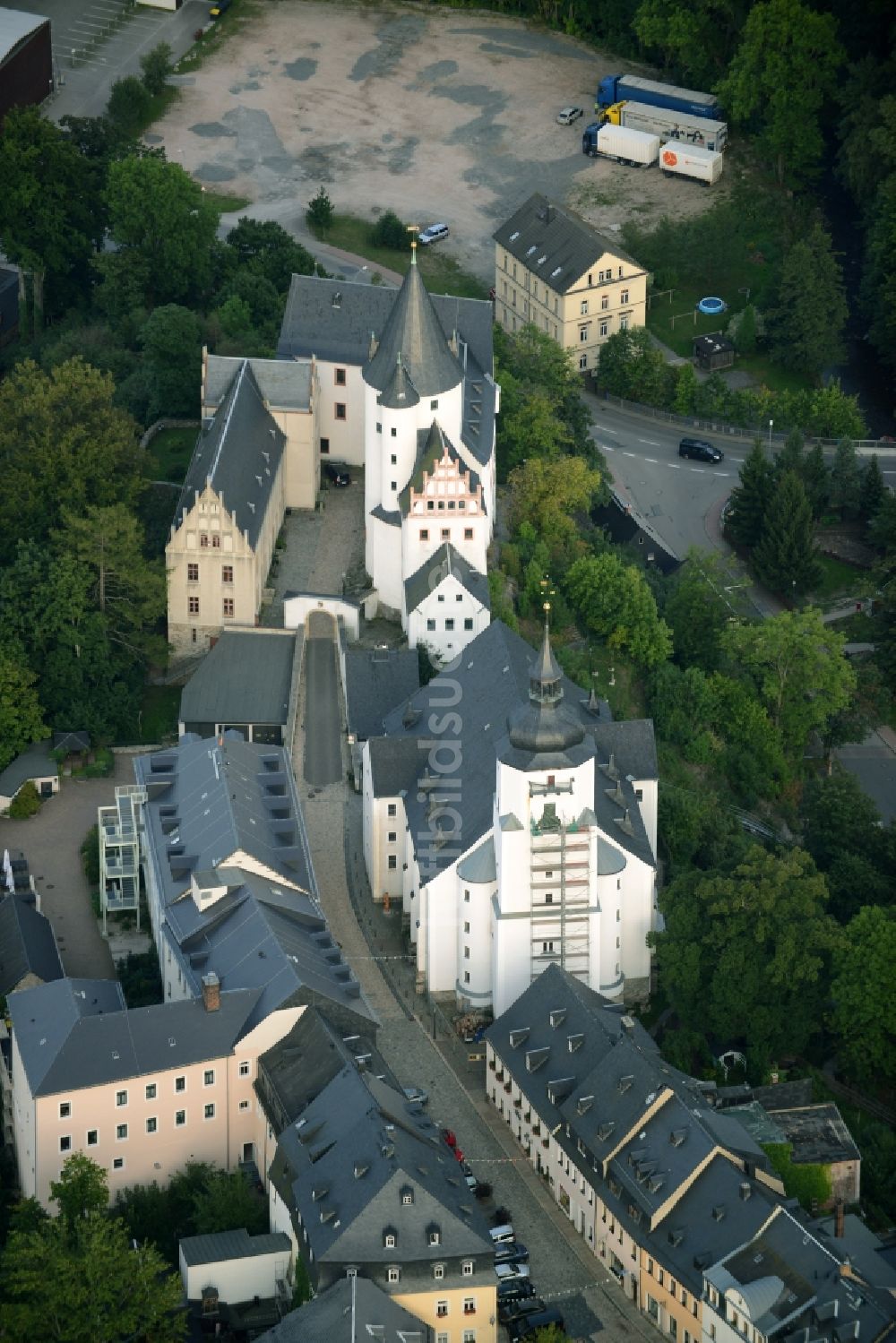 Schwarzenberg Erzgebirge Aus Der Vogelperspektive Burganlage Der Veste Schloss Schwarzenberg In Schwarzenberg Erzgebirge Im Bundesland Sachsen