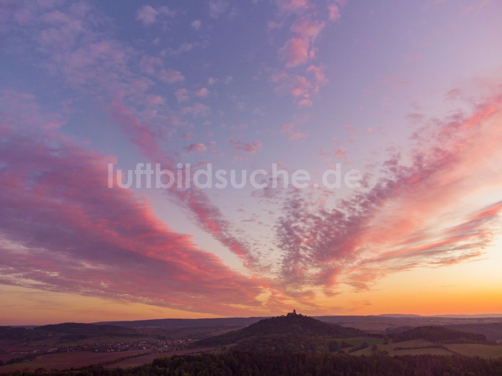 Luftaufnahme Holzhausen - Burganlage der Veste Wachsenburg in Holzhausen im Bundesland Thüringen, Deutschland