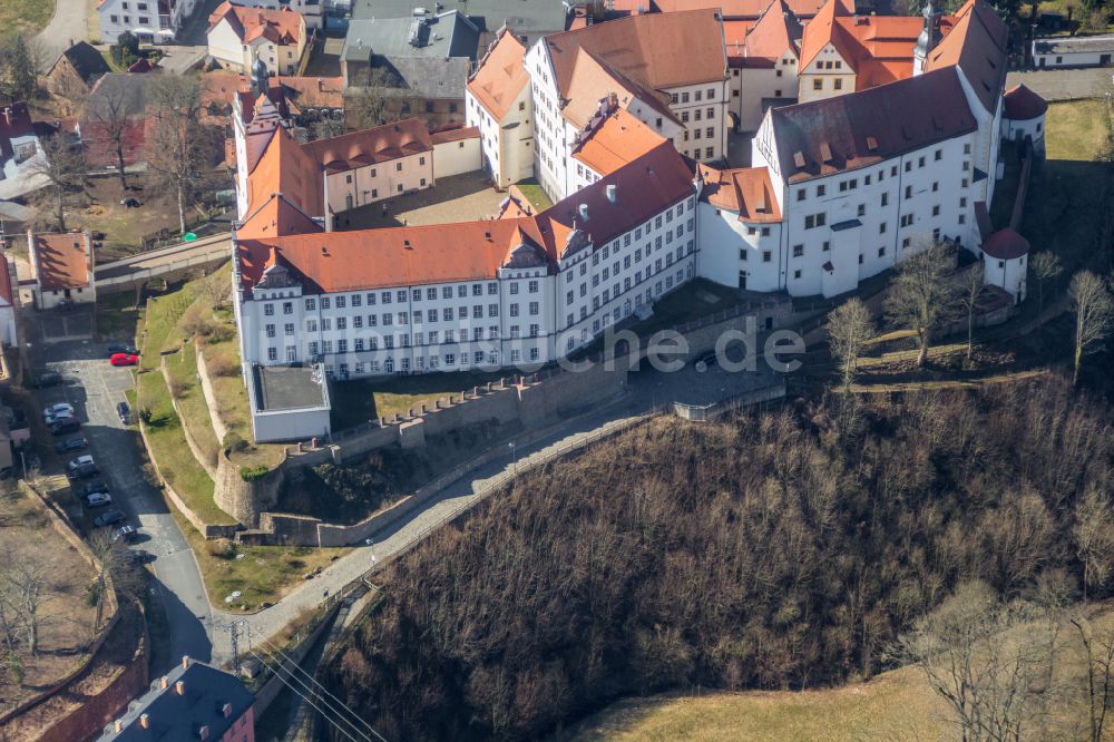 Luftbild Colditz - Burgmauern und Schloss in Colditz im Bundesland Sachsen, Deutschland