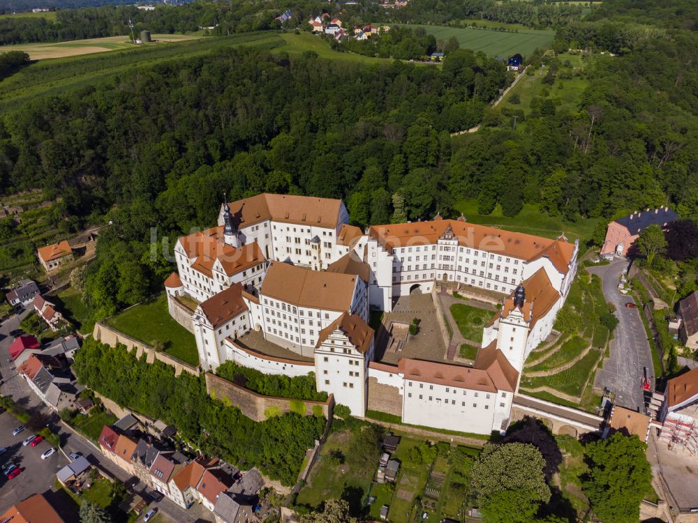 Luftbild Colditz - Burgmauern und Schloss in Colditz im Bundesland Sachsen, Deutschland