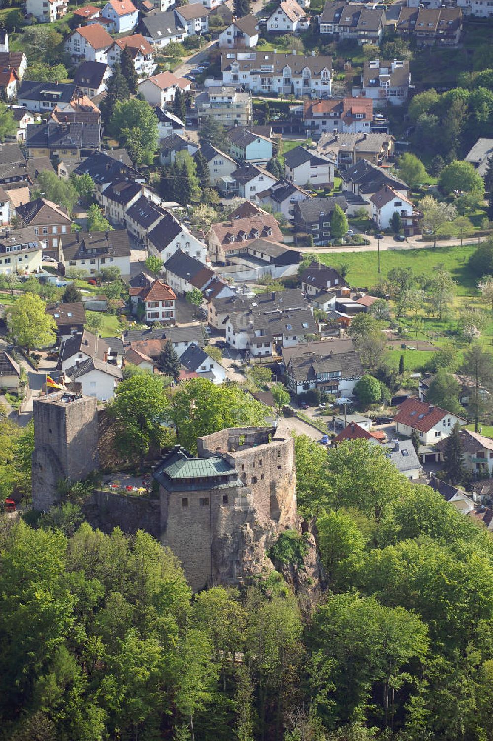 Luftbild EBERSTEIN - Burgruine Alt-Eberstein in Baden-Würtemberg