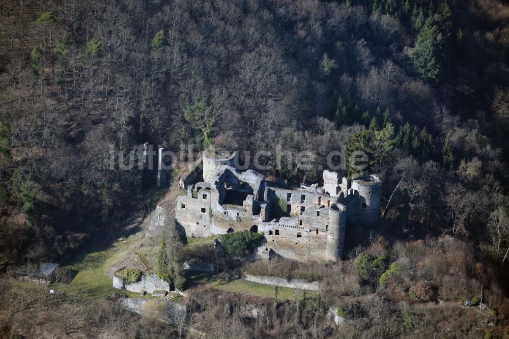 Luftbild Dalberg - Burgruine Dalburg bei Dalberg in Rheinland-Pfalz